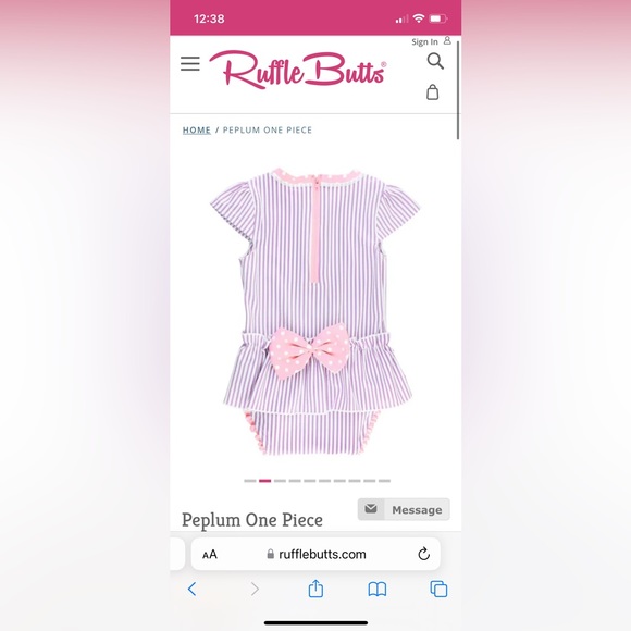 6-12 months Ruffle Butts- Peplum One Piece - Picture 6 of 6
